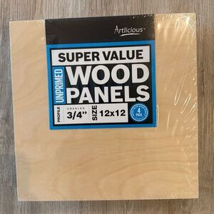 Artlicious Unprimed Wood Panels 12x12 (Pkg of 4)